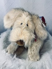 Vtg Gund Trouble Variant Cream Floppy Fluffy Puppy Dog Stuffed Animal 26” Rare