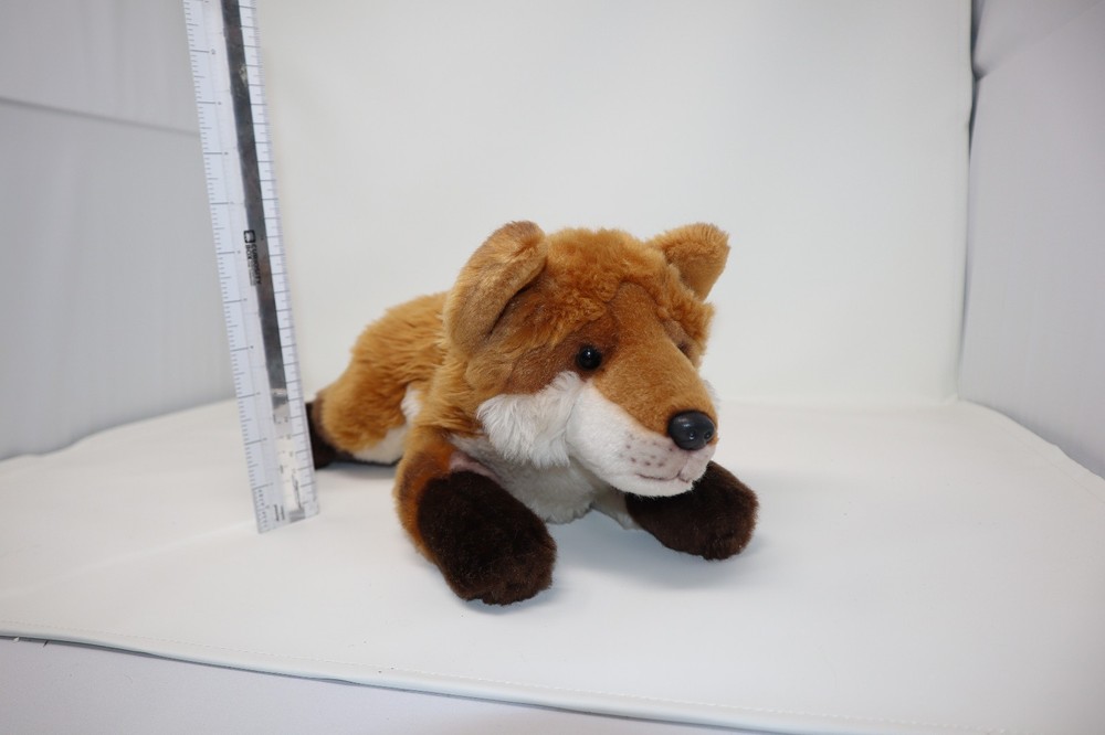 Yomiko Classics Realistic Fox Russ Red Brown White 12″ Plush Laying Down