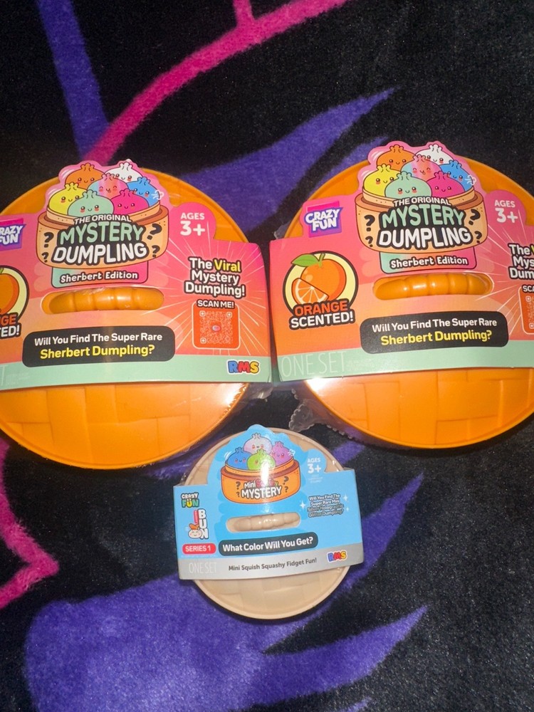 CRAZY FUN 🍊SHERBERT EDTION ‼️ DUMPLING rare, Orange , mega, Needoh , glitter