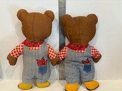 VTG 3 Little Bears Stuffed Animals Plush Cut & Sew Fabric Panels 1970s Lot of 5