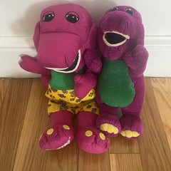 Vintage 90s Barney Plush, Swimming Plush, Lyons Playskool – Lot of 2