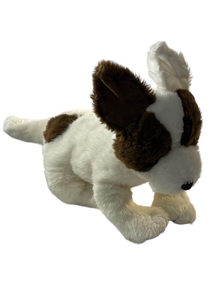 Plush Noah’s Ark Animal Workshop Puppy Dog 15” White Brown Stuffed Animal