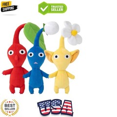 Pikmin Plush, 3 Pcs Red Blue Yellow Pikmin Plushies Toy for Game Fans Gift, C…