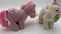 My Little Pony Hasbro Softies 1984 G1 Plush Pink Lickity Split & Starshine Lot