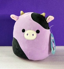 Squishmallows Spring Farm Squad Alexie the Purple & Black Cow 7″ NWT Barnyard