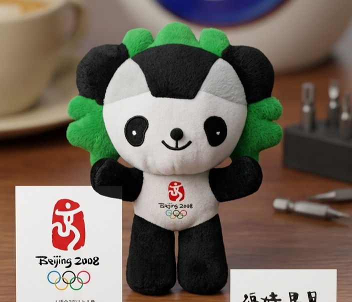 Official Beijing 2008 Olympics Mascot Jingjing Panda Plush Toy Fuwa Collectible