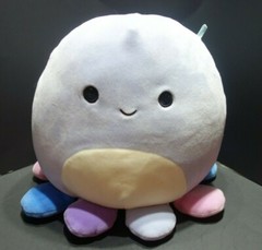 Squishmallow Blue Octopus Beula Multi Colored feet Tentacles Rare 8″ Plush