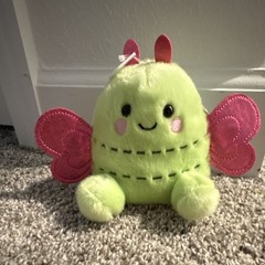 Palm Pals Butterfly Plush Doll Small Green Pink Wings #1-194