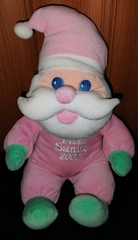My First 1st Santa 2000 Plush Rattle Baby Pink & Green Stuffed Main Joy Toy Y