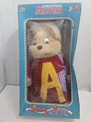 Vtg Bagdasarian Alvin and Chipmunks 17” Christmas Santa Plush Damaged Box READ