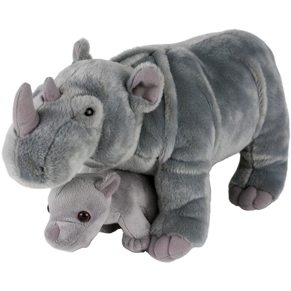 Birth of Life Rhino and Baby Plush Toy 14″ Long, Gray