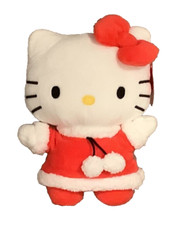 Sanrio Hello Kitty 8 Inch White Red Christmas Winter Outfit Plush NEW
