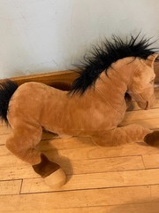 E & J Classic 26” Horse Large Plush Brown Black Jumbo Pony E&J Vintage Realistic