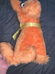 Vintage Bright Orange Dog Plush Toy Korea 1981 A-1 Novelty Co Large Toy 14”