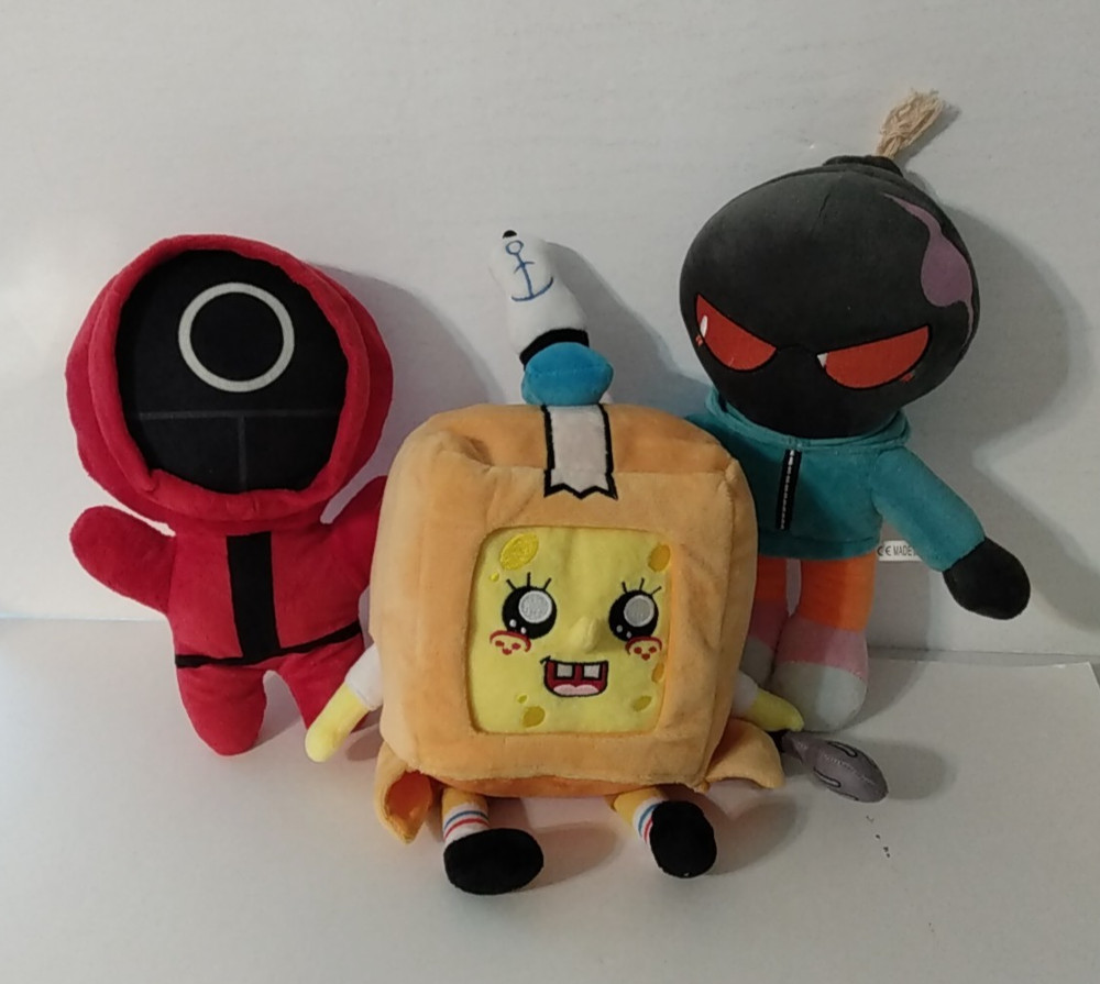 Unbranded Assorted YouTube Plush Toys Mixed Variety Lot of 3 Used