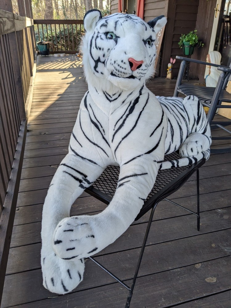 Melissa & Doug Giant Siberian White Tiger Lifelike Stuffed Animal