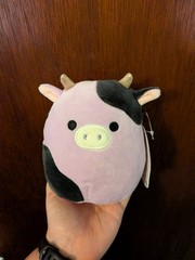 Squishmallow Purple Cow Alexie 5” Purple Black Gold Metallic Horns