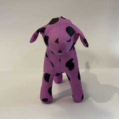 Victoria’s Secret PINK Plush Dog Purple Polka Dot HAPPY 6” Stuffed Toy 2010