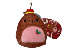 Squishmallows Plush Jazwares Roger the Christmas Ham Backpack Clip On 3.5″ NWT