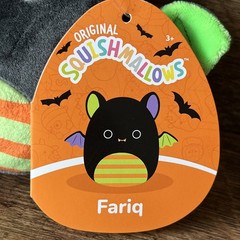 Squishmallows Bat FARIQ Plush With Tag Purple Orange Black Halloween Colors