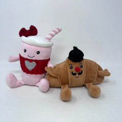 Celebrate It Iced Coffee Croissant Plush Stuffed Dolls Tabletop Decor 6″NO TAG