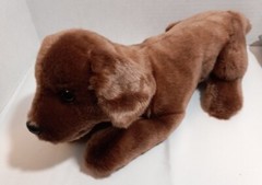 Viahart Tiger Tale Toys Laying Brown Puppy Dog Plush 17″ Realistic