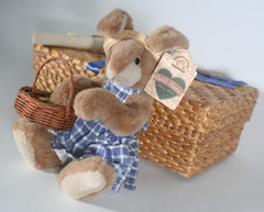 Heidi Hares Greta bunny rabbit with garden basket by Applause Vintage
