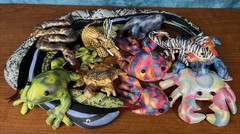 Lot 13: Sand Animals Frog Lizard Turtle Elephant Fish Crab Plush Beans Lot1 READ