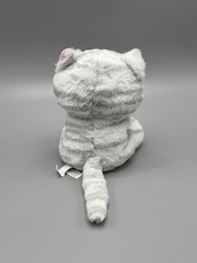 Amscan Cat Plush Balloon Holder Hugger Gray White Striped Stuffed Animal 8”