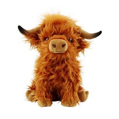 Highland Cow Stuffed Animal,10.5 inches Realistic Cow Plush Toy,Animal Cattle…