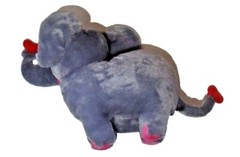 Hug & Luv Gray Elephant Plush Toy With Pink Ears & Red Accents – Soft & Cuddly F