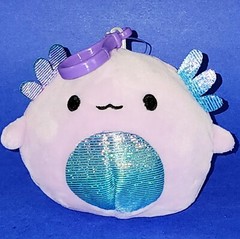 Squishmallows Monica the Purple Axolotl 3.5″ Clip-On NWT Walking Fish Iridescent
