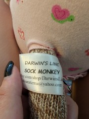 Pacifier Sock Monkey With Clothes And Hair One Of A Kind Stuffed Animal Doll
