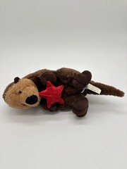 Aurora Sea Otter Holding Red Starfish Plush Stuffed Animal 13″