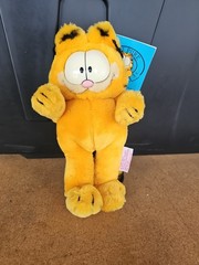 Garfield Plushy Doll The Cat HAPPY Plush Stuffed Toy 9″ NOS VTG 1981 DAKIN