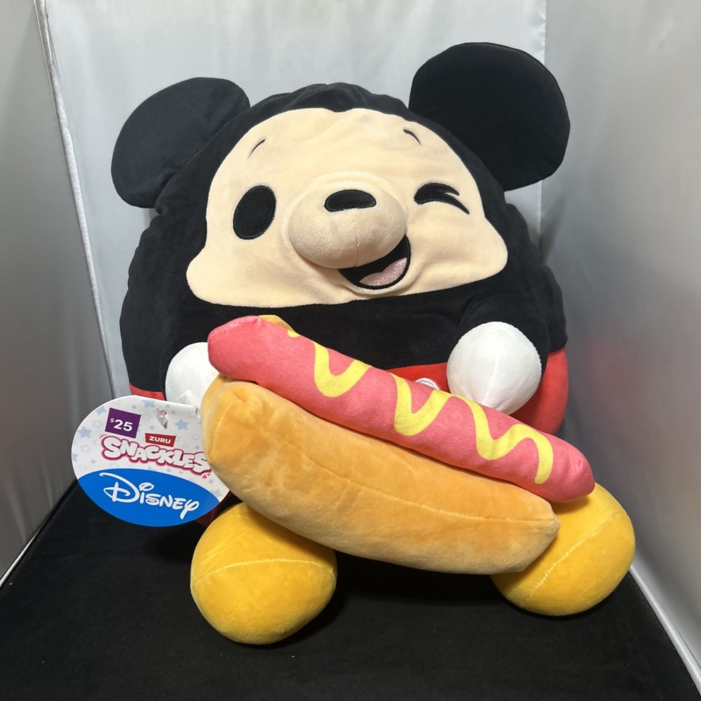 Snackles Disney 14-inch Plush (Mickey) by ZURU, Plush with Snack Accessory JZ47
