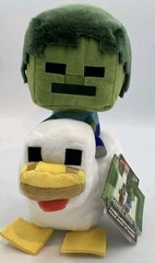 BRAND NEW! LICENSED Minecraft Zombie Chicken Jockey 8-inch Plush With Tags!