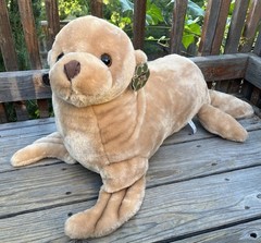 NWT! The Petting Zoo Large Tan SEA LION 29” Soft Plush Stuffed Animal