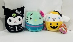 💜Hello Kitty & Friends Sanrio Halloween Squishmallow Plush 6.5″ Set of 3🖤