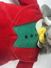 Vintage Babar Plush Elephant King Crown Red Outfit Eden Made in Thailand