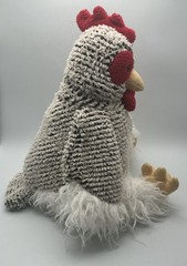 Mary Meyer FabFuzz Rooster Chicken 11” Plush Stuffed Animal Toy Grey White Red
