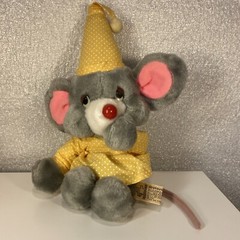 Vintage 1981 Applause Charlet Sleepy Pajamas Yellow Mouse 13” Plush