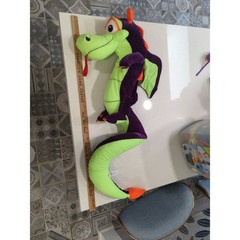 Plush Dragon Neon Green Purple Classic Toy Company Stuffed Animal 36″ Winged
