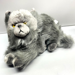 Carl Dick Persian Blue 12″ Gray Cat Plush Stuffed Animal Yellow Eyes Faux Fur