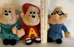 Gund VTG ALVIN, SIMON, THEODORE Plush Set Alvin & The Chipmunks 1998 6.5” Tall