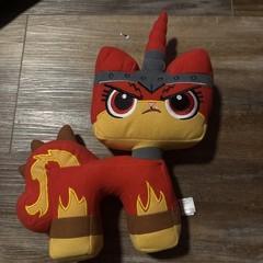 Lego Movie 2 Red Mad Angry Unkitty Cat Unicorn Plush Stuffed Animal Toy 10″