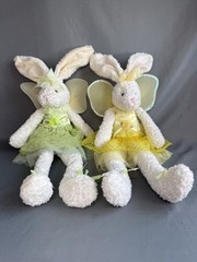 Pair Of Precious Angel Bunnies With Sparkly Tutus 18″ Plush Easter Rabbits