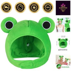 One Size Funny Frog Hat – Plush Animal Headwear for Fun Selfies and Events