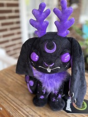 Kreeptures Misty Black & Purple Bunny Plush, Small 6-14 in, Halloween