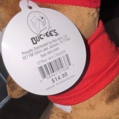 Buc-ee’s Beaver Plush Stuffed Animal 12in Brown/Red/White, Washable